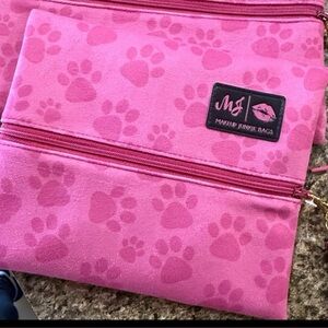 Makeup Junkie Pink Paw Print with Tassel Small New HTF